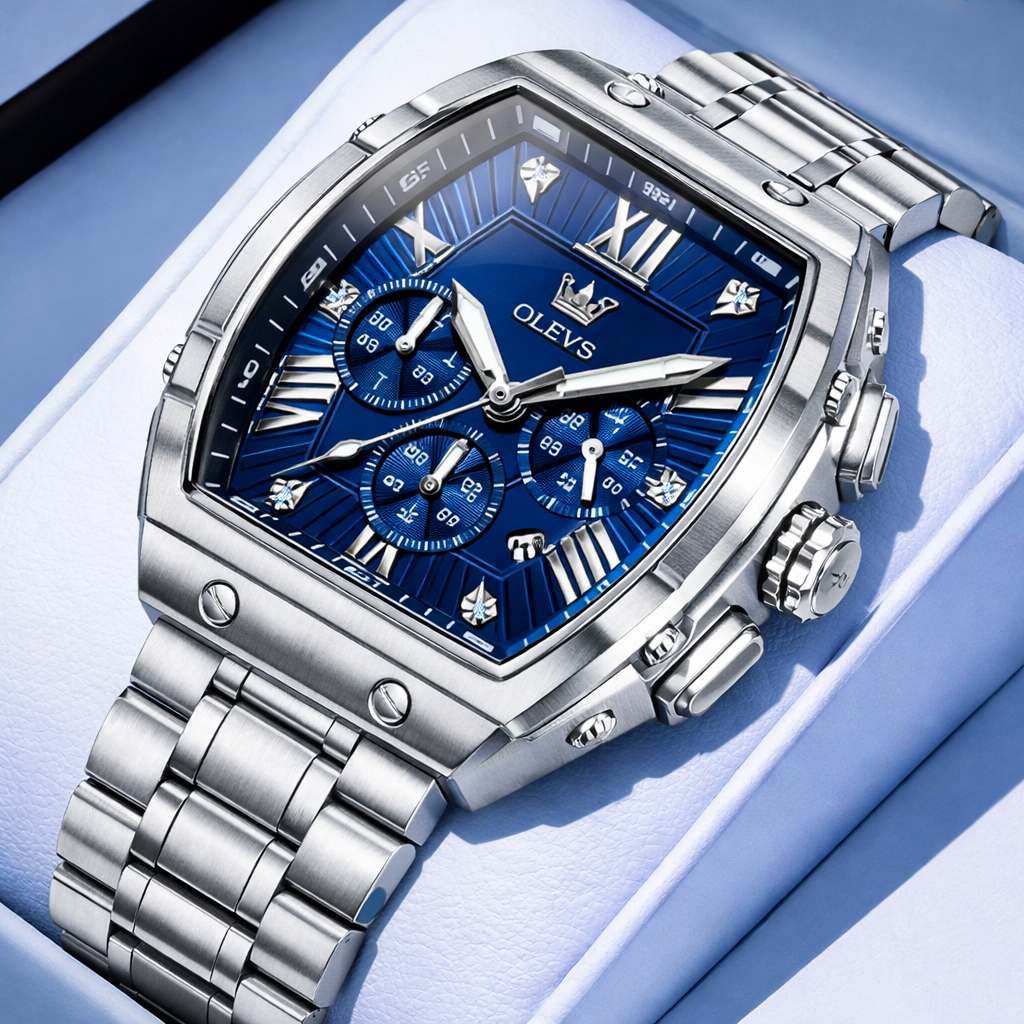 Luxury Stainless Steel Blue Dial Watch | Perfect For Gift